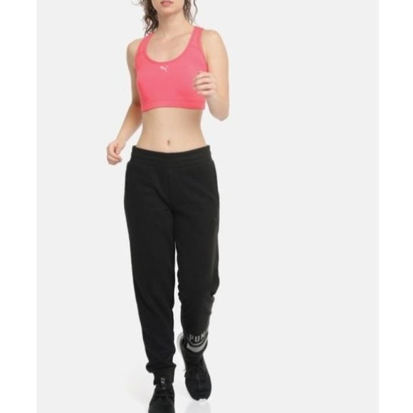 Puma Womens Jogger Sweatpants Black Casual Workout Gym Running Size Large - Picture 1 of 10